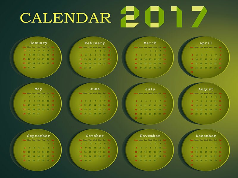 Календари в векторе